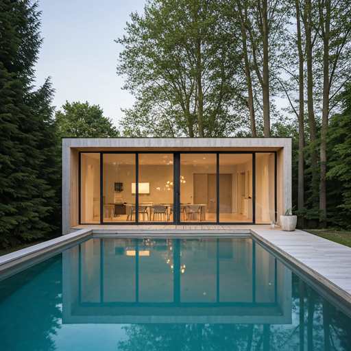 Пул-хаус со стеклянными дверьми